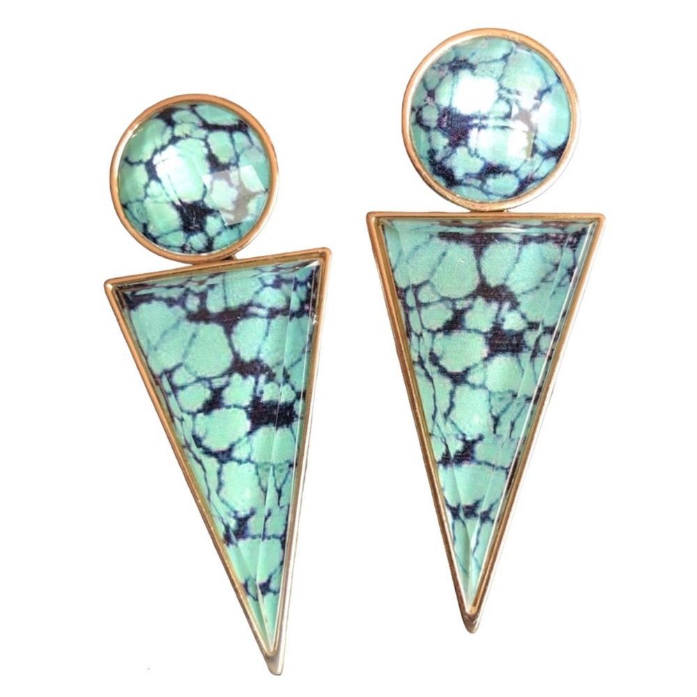 Green Statement piece earrings ✨